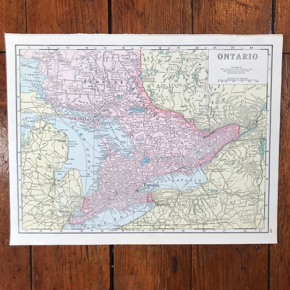 1941 Map: S. Ontario/Quebec, Maritime Provinces
